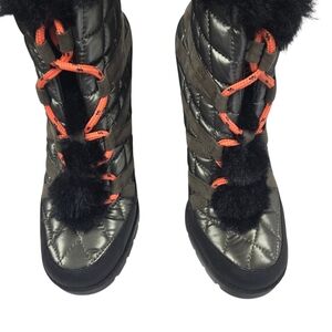 Jessica Simpson Quilted Winter Boots - Black and Brown with Orange Accents